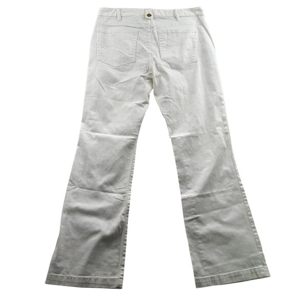 Chaps Womens Pants Size 12 Flared Leg Classic White Casual Stretch Cotton Travel - Picture 2 of 14